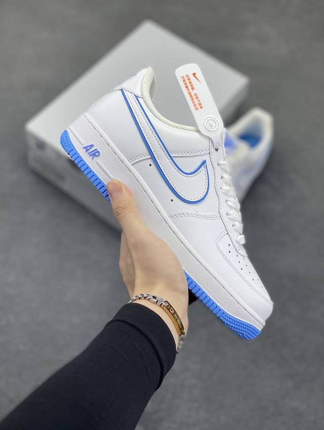 超级福利 核心特价 长期补货 Nike Air Force 1 Low 白蓝边 空军一号低帮运动休闲板鞋 原楦头原纸板 打造纯正空军版型 专注外贸渠道 全掌内置