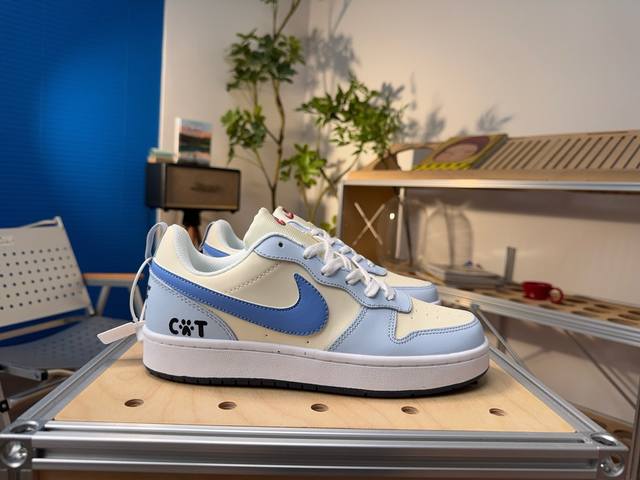 定制球鞋 Nike Court Borough 手绘 校园 防滑减震耐磨 低帮板鞋 尺码：35-45半