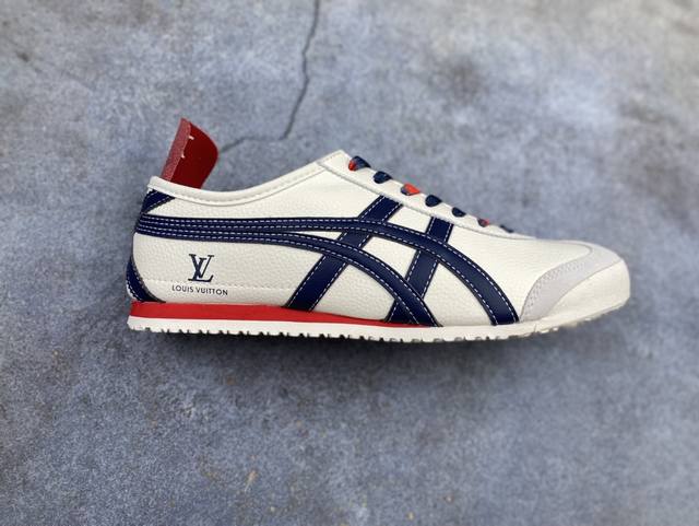 公司级 Onitsuka Tiger鬼塚虎 Mexico 66 ‘Diy’定制球鞋系列 防滑耐磨透气轻便 低帮休闲鞋 货号:Dl408-145 尺码:36 37