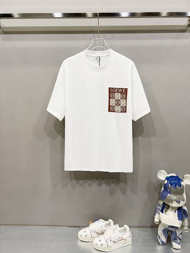 Loewe 罗意威 260克圆领短袖T恤 创意九宫格图腾Logo印花刺绣字母工艺 官方同步 高版本 高品质 时尚个性 百搭潮流 纯原品质 原版面料 吊牌 领标