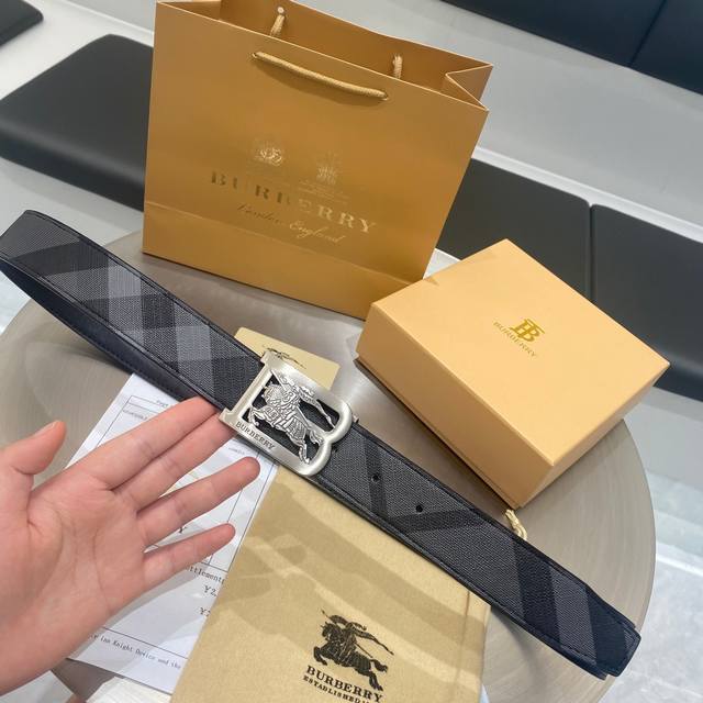 巴宝莉男士皮带，完美礼盒包装 甄选好礼，最极致的性价比牛货呈现给你！原东莞代工厂P出品，海外订单！高端进口牛皮材质，非常结实耐用！ 巴宝莉皮带一直稳坐轻奢品牌皮