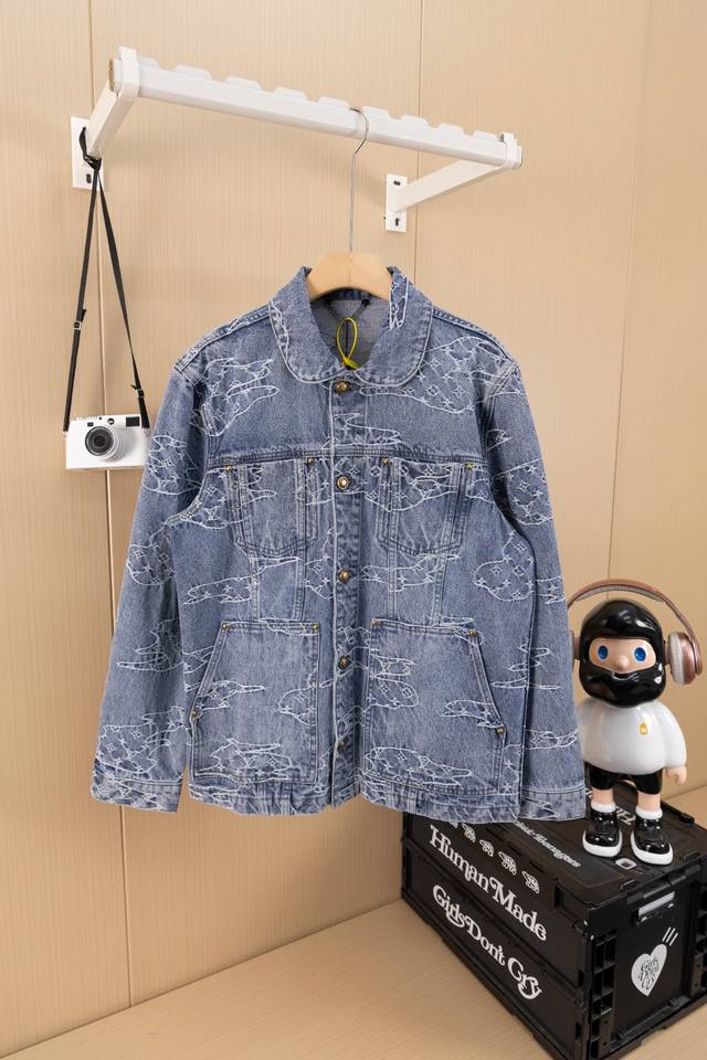 顶级版本 市场随意对比 Lv25Ss牛仔套装 原版15,600购入开发，定做一个月周期竹节棉牛仔布 原样开发渐变马赛克格子面料 牛仔上字母提花一比一还原 珍珠五