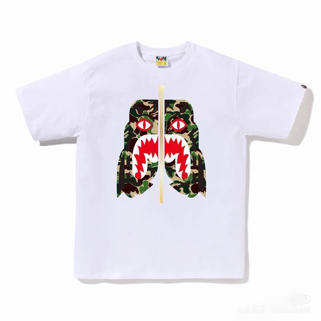 001229款A Bathing Ape Fw24 迷彩虎头短袖T恤 男女同款 码数Smlxlxxl 白绿，白粉，白蓝