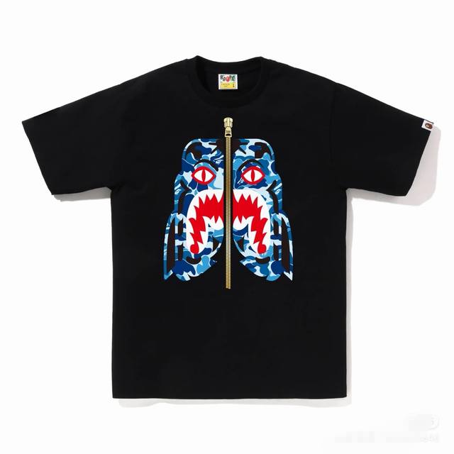 001229款A Bathing Ape Fw24 迷彩虎头短袖T恤 男女同款 码数Smlxlxxl 黑绿，黑蓝，黑粉