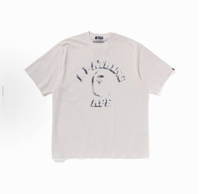 001198款A Bathing Ape Ss25 猿人字母图案印花短袖T恤 男女同款 码数Smlxlxxl 黑色白色
