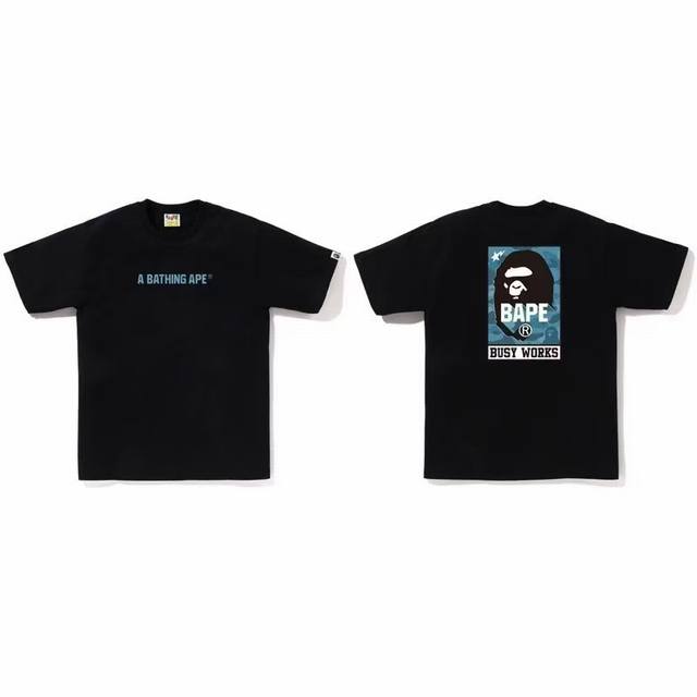 001190款A Bathing Ape Ss23 字母印花圆领休闲短袖T恤 男女同款 码数Smlxlxxl 黑蓝，白蓝，黑灰，白灰