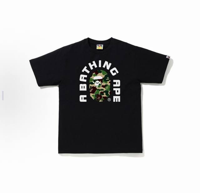 001115款Bape 秋冬字母迷彩猿人印花短袖T恤 男女同款 码数Smlxlxxl 黑绿，黑篮，黑粉，白绿，白蓝，白粉