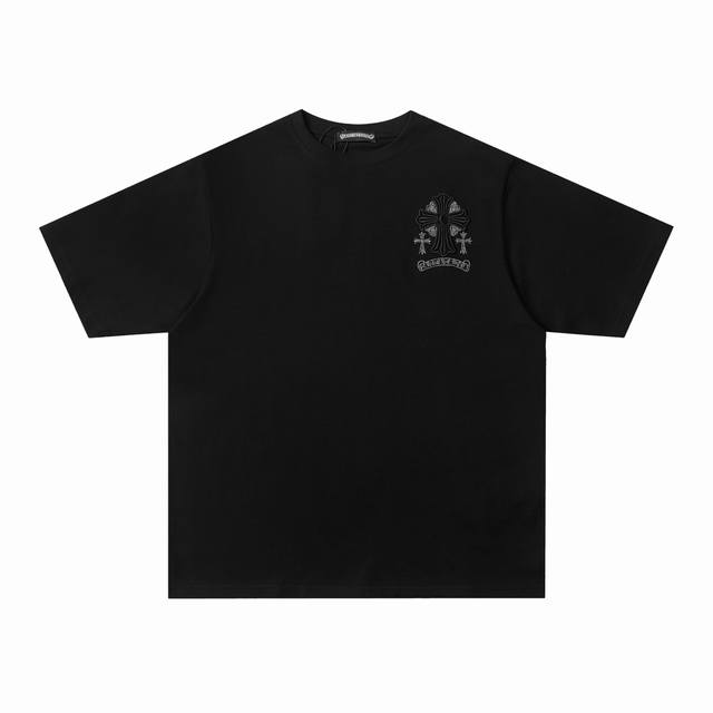 特价 Chrome Heart 克罗心24Ss春夏十字架立体Logo刺绣短袖T恤 -定制260G全棉双纱紧密爽滑面料，布面干净，布纹清晰，手感非常细腻扎实，更加
