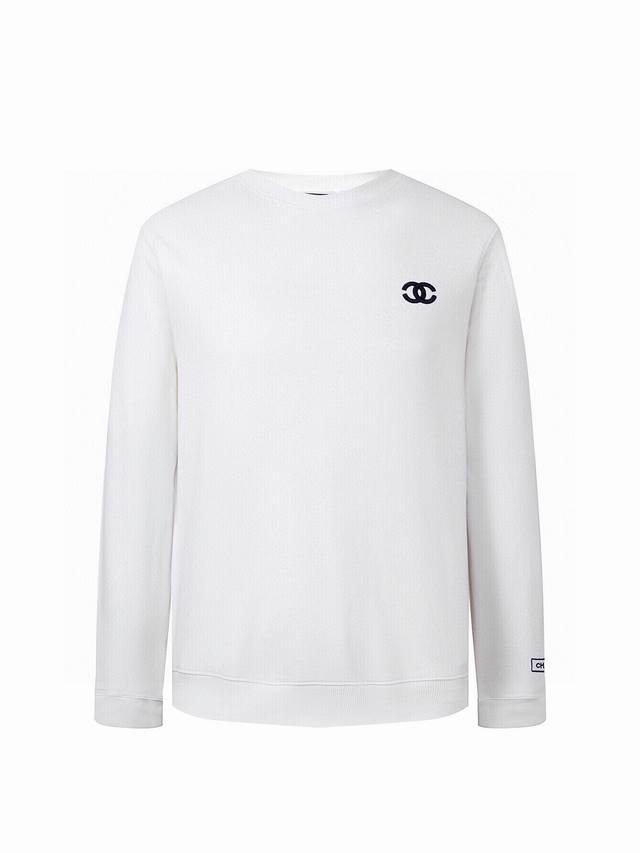 特价 白色 M5 L 2 Xl3 -Chanel经典官网款 双C凹凸高密度刺绣圆领卫衣 男女同款 -采用Zp定制定染原版450G博麟面料 螺纹同缸定染零色差 全