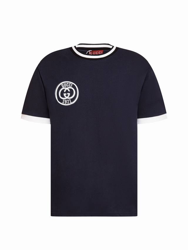特价 Zp版本 宝蓝色印花白色刺绣 码数 白色L Xl 宝蓝M - Gucci 官网同步上新 立体精密刺绣印花 男女同款T桖 -采用原版洗水后300G定制珠地棉