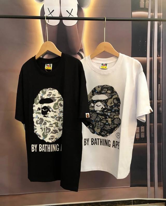 00160款A Bathing Ape 猿人头系列 Space Camo By Bathing Ape Tee 星空迷彩印花短袖T恤 男女同款 码数Smlxlx