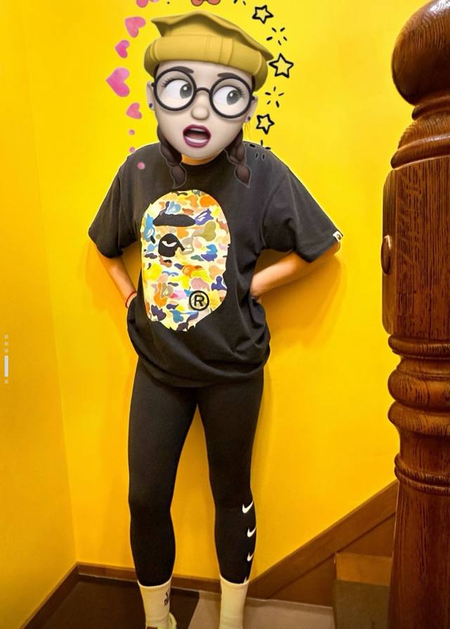 00103款A Bathing Ape 猿人头系列 迷彩大猿人头印花短袖T恤 男女同款 码数Smlxlxxl 黑彩色迷彩