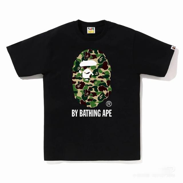 00101款A Bathing Ape Abc By Bathing Tee 粉迷彩大猿人头短袖T恤 男女同款 码数Smlxlxxl 黑绿，白绿