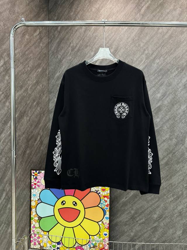 款号：Y1 克罗心马蹄麒麟臂口袋长T 官网Zp对版经典纯棉长 T 面料：300克32支280克纯棉面料 螺纹加密同缸同色 颜色一致 放心入手 做工细节做到极致，