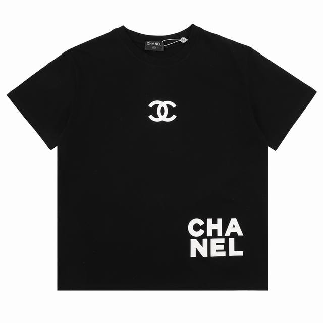 Chanel 香奈儿 胸口压胶短袖T恤 Size：S-L