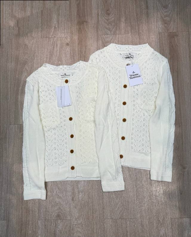 M312#Viviennewestwood薇薇安西太后25Ss新款刺绣开衫毛衣长袖 现货 专注品质随意对比 Size：S M L 颜色：白色