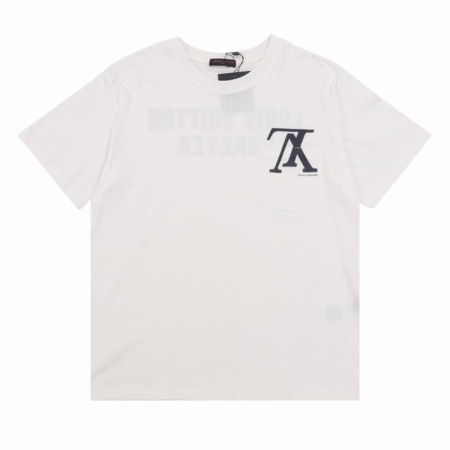 Louisvuitton 路易威登 大V倒立字母印花Logo情侣款短袖T恤 Size：S-L
