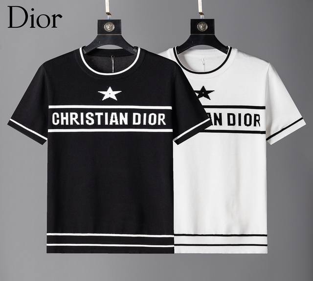 迪奥 Dior 专柜款短袖毛衣，独特绣花进口羊毛面料，高密度，保暖性更强，百搭毛衣，版型极好，冲着版型面料也要收的类型！码数：M-3Xl
