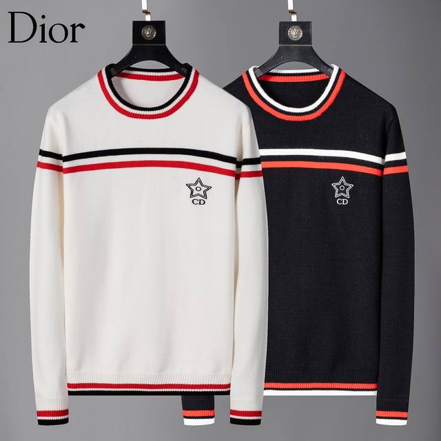 迪奥 Dior 专柜款毛衣，独特绣花进口羊毛面料，高密度，保暖性更强，百搭毛衣，版型极好，冲着版型面料也要收的类型！码数：M-3Xl