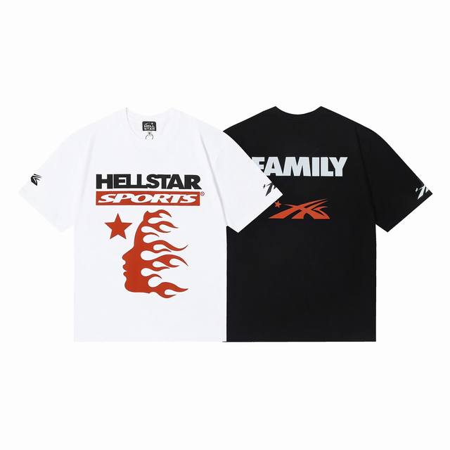6647# Hellstar 地狱之星美式美潮高街纯棉宽松短袖T恤 顔色：白色 黑色 码数：S M L Xl
