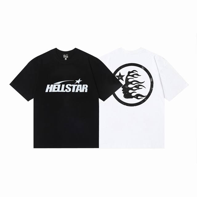 6643# Hellstar 地狱之星美式美潮高街纯棉宽松短袖T恤 顔色：白色 黑色 码数：S M L Xl