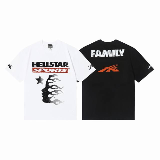 6637# Hellstar 地狱之星美式美潮高街纯棉宽松短袖T恤 顔色：白色 黑色 码数：S M L Xl