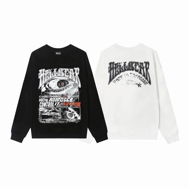 8820# Hellstar 高品质地狱之星美式潮流印花纯棉毛圈圆领卫衣 颜色：白色 黑色 码数：S M L Xl