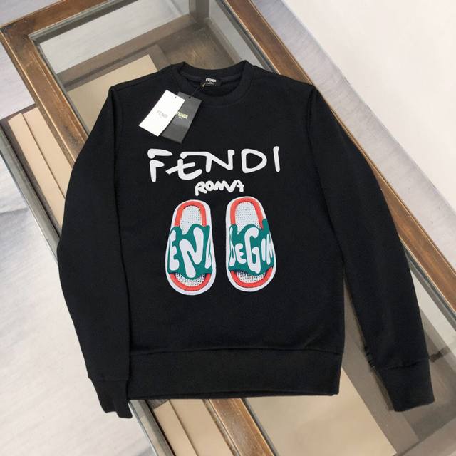 Fedn芬迪大爆款 秋冬季最新卫衣，胸前品牌Logo印花图案设计！，独家发售！原版面料采用40支双股长绒棉底特定3支单纱做克重达420克的毛圈卫衣布，烧毛加食毛
