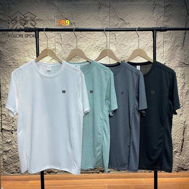 Kolon Sport可隆 都市运动吸湿排汗短袖T恤系列 科技面料 轻盈透气 激发运动潜能 立体剪裁工艺，贴合人体工学，增强穿着舒适性，无侧缝一体成型，减少运动