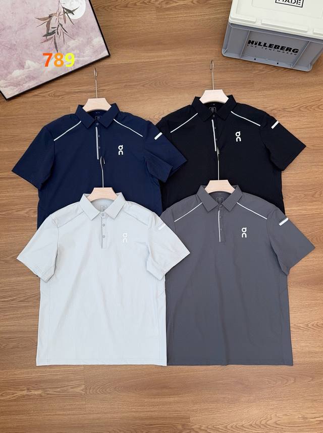 昂跑25年夏季新品男士翻领速干吸湿运动抗菌Polo衫 立体切割剪裁 经典Polo领三粒扣开襟 工装风设计，打破常规翻领，穿出不一样的感觉！特定凉感科技面料，舒适