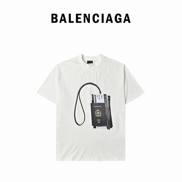 Balenciaga 巴黎世家 24Ss 机票护照短袖 官网品质Balenciaga Summer24Ss新款短袖T恤.265克双纱面料.350克双纱十字罗纹.