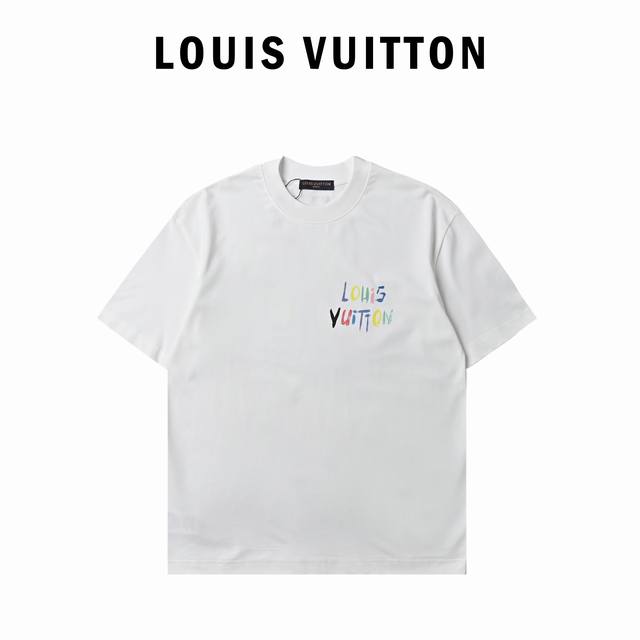 Louis Vuitton Lv 路易威登 25Ss 彩绘涂鸦大Logo印花短袖T恤 面料采用高克重280G重精梳棉，定制1:1螺纹，面料舒适亲肤无异感， 制定