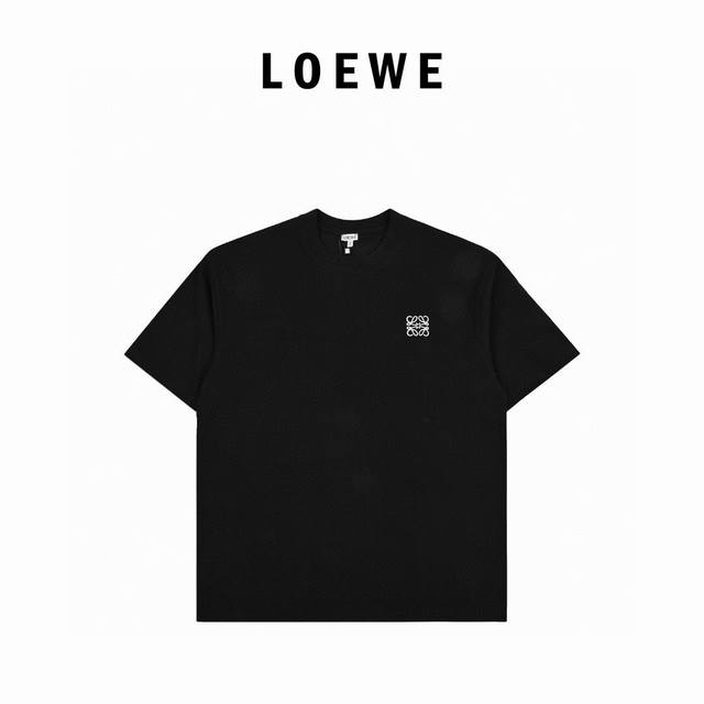 Loewe 罗意威 胸口刺绣短袖T恤 原版操作 定织定染60支 G丝光棉面料 进口机绣立体绣工艺 独立定制辅料配件 003 Size：S-L