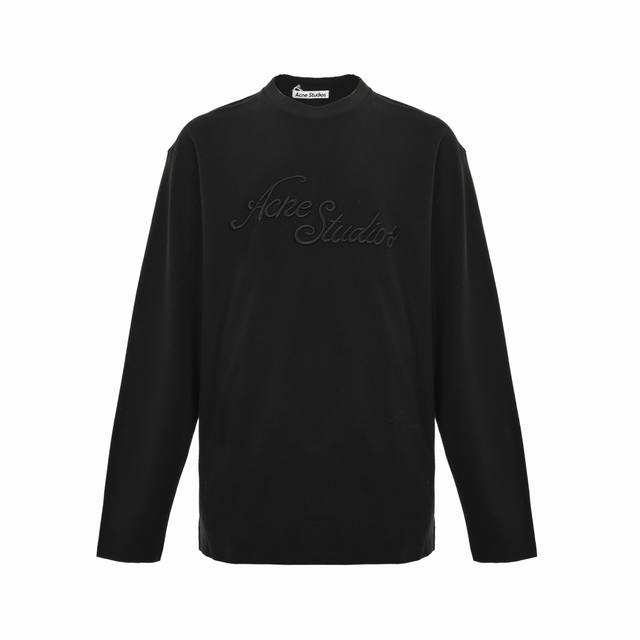 Acne Studios 25Fw 刺绣字母长袖T恤 定制原版雾霾蓝灰色调 克纯棉珠地面料，与Yb无色差。刺绣采用老朋友进口百灵达刺绣机。定织定染32支双勾领口