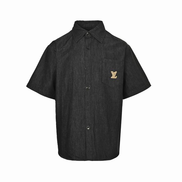 Louis Vuitton 路易威登 绳索签名字母刺绣牛仔短袖衬衫 轻奢主义 男女日常通勤穿搭必备单品 正确版本 随意对比 详细特征 砂洗日本丹宁布轻薄舒适夏天