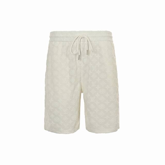Louis Vuitton 路易威登 24Ss 满印老花提花套装短裤 原版开模。定制360G毛巾面料，定制的人造丝。61%粘胶纤维，32%锦纶，7%棉纶。 材料