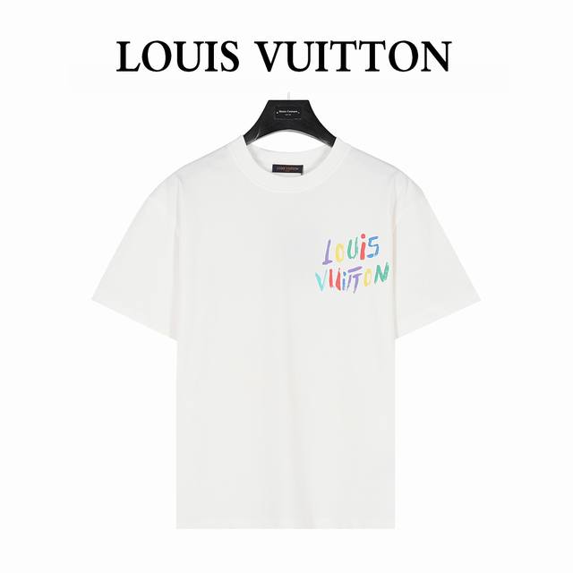 Louis Vuitton 路易威登 25Ss 手绘彩色Logo涂鸦短袖T恤 购入原版开模打造，全套定制辅料，所有细节完美还原 定织定染260G纯棉双纱紧密棉面
