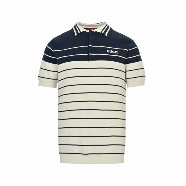 Gucci 古驰 25Ss 条纹针织Polo短袖 G家 25Ss新款Polo衫以条纹针织棉匠心打造，巧妙融入Gucci刺绣。 Size:S-Xl