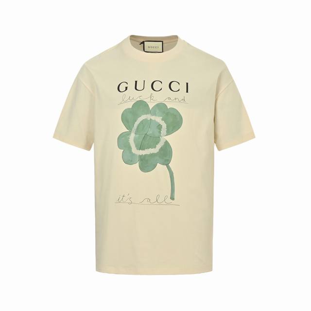 Gucci 古驰 25Ss 爱心叶片植物印花短袖 32支双纱面料克重260克纯棉重磅营造的 纺织密度高 垂感佳 不易变形 厚织感加上紧密纺纱工艺 不会影响Tee