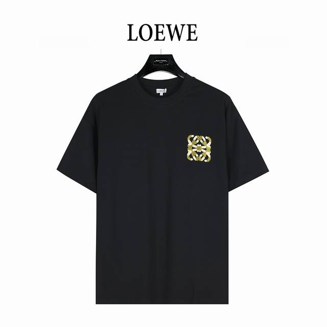Loewe 罗意威 25Ss 拼色毛巾绣Logo短袖T恤 胸前经典双拼色万针毛巾刺绣Logo, 贴布镂空大标刺绣多重重工艺 男女同款！ 不需要所谓烂大街的华丽文