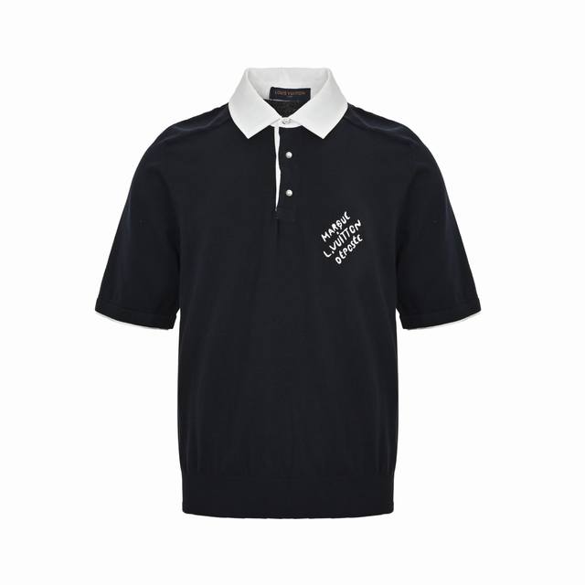 Louis Vuitton 路易威登 珍珠扣白领针织Polo短袖 原9,650购入，采用12S细针赛络纺技术制作织片，进口细支纱毛料，由德国进口提花织机进行织片
