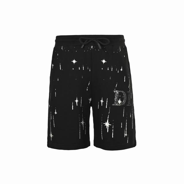Dior 迪奥 25Ss 刺绣字母流星短裤 面料采用380G纯棉毛圈面料，订染颜色后整蚀毛处理，对照原版做丝滑超柔处理，布面肌理股线清晰明显，垂感一级棒，做工精
