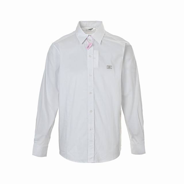 Celine 赛琳 胸口刺绣府绸衬衫 商务休闲的精品之作，23同步柜台休闲衬衫，明星同款！奢华消费品典型代表，充满高级感与悠久历史韵味 总是以独特的法式风格设计