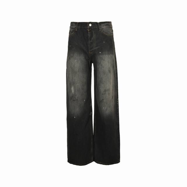 Acne Studios 25Fw 1981M泼墨牛仔裤 面料材质采用无弹力丹宁布，质地厚实耐磨，透湿透气，挺括不易变形，洗后易褪色产生自然做旧感，兼具耐磨性与