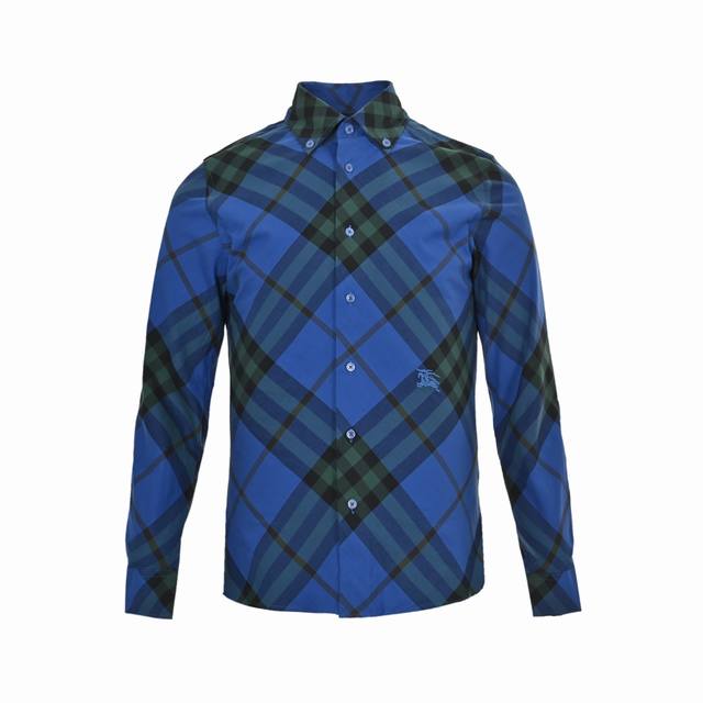 Burberry 巴宝莉 大格纹战马刺绣棉质长袖衬衫 老粉们赶紧抢数量有限出完只能等下一批货了，非常多对位地方带你来一一验证！棉质衬衫，装饰精纺新季格纹图案，呈