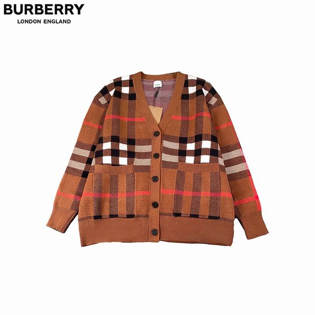 Burberry 巴宝莉 25Ss经典条纹格子V领开衫毛衣外套 - 购入原版开模打造，全套定制辅料，细节决定成败。 - 博柏利 Burberry，又译巴宝莉 是