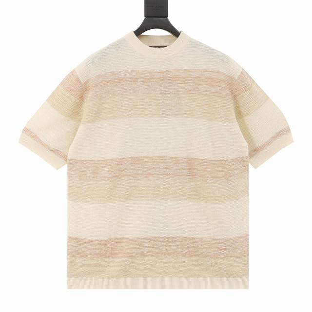 Loro Piana Lp40Ss 条纹针织短袖 采用亚麻面料制作 条纹设计 Size:S-L
