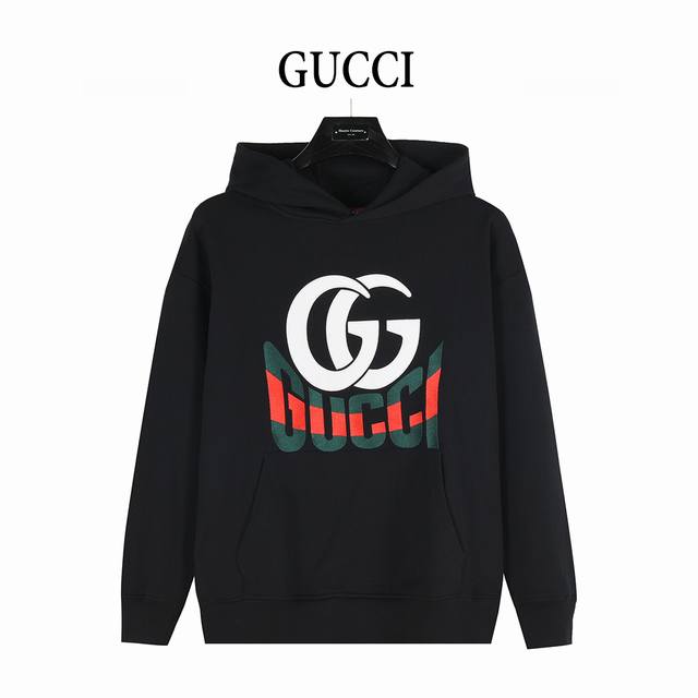 Gucci 古驰 25Fw 双G字母Logo印花连帽卫衣 重磅毛毡针织棉，完全对版还原，420克毛圈底32支，成衣两遍水洗处理， 面料舒适亲肤无异感，版型松软糯