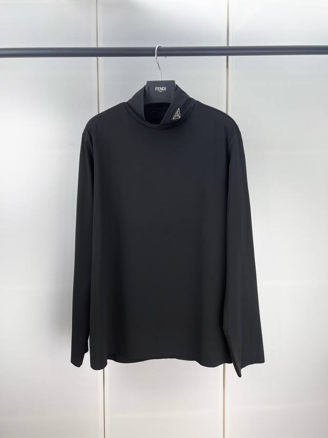 Prada普拉达三角标高领打底T恤长袖 S M L Xl