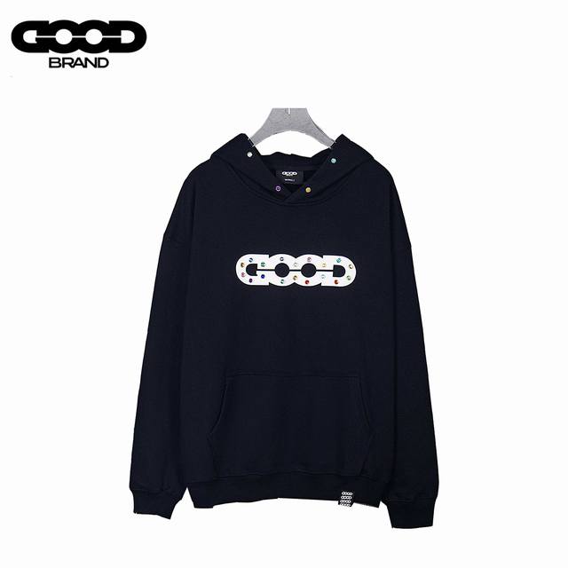 Goodbrand25Ss糖果彩钻宝石连帽卫衣 面料：采用500G超高质量克重！ 版型：官网原版购入1:1打版 三标：官网20公分1比1定制吊牌！ 螺纹：全部采